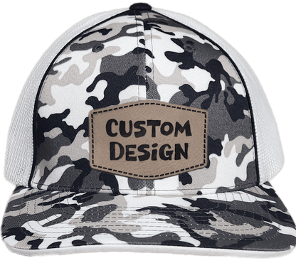 Custom Patch - Pacific Headwear Glamo Mesh Flex Fit Cap - BLACK/WHITE/BLACK - Smalltown Connetchin