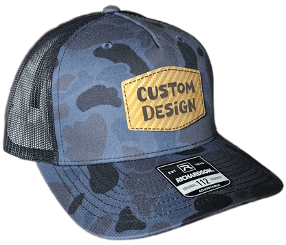 Custom Patch - Richardson 112PFP Printed Five Panel Snapback - ADMIRAL DUCK CAMO/BLACK - Smalltown Connetchin
