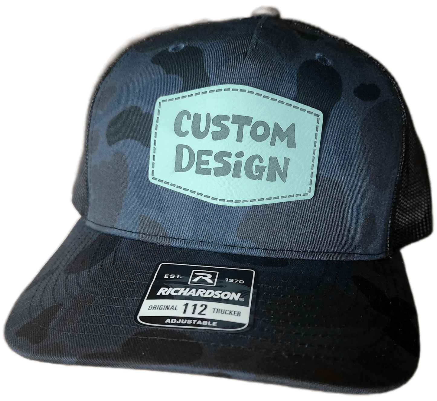 Custom Patch - Richardson 112PFP Printed Five Panel Snapback - ADMIRAL DUCK CAMO/BLACK - Smalltown Connetchin