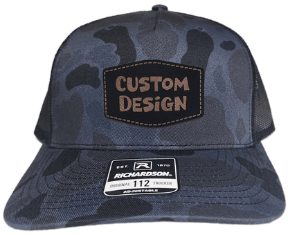 Custom Patch - Richardson 112PFP Printed Five Panel Snapback - ADMIRAL DUCK CAMO/BLACK - Smalltown Connetchin