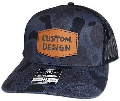 Custom Patch - Richardson 112PFP Printed Five Panel Snapback - ADMIRAL DUCK CAMO/BLACK - Smalltown Connetchin