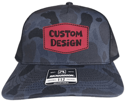Custom Patch - Richardson 112PFP Printed Five Panel Snapback - ADMIRAL DUCK CAMO/BLACK - Smalltown Connetchin
