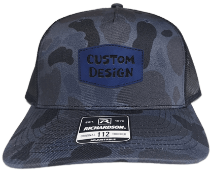 Custom Patch - Richardson 112PFP Printed Five Panel Snapback - ADMIRAL DUCK CAMO/BLACK - Smalltown Connetchin