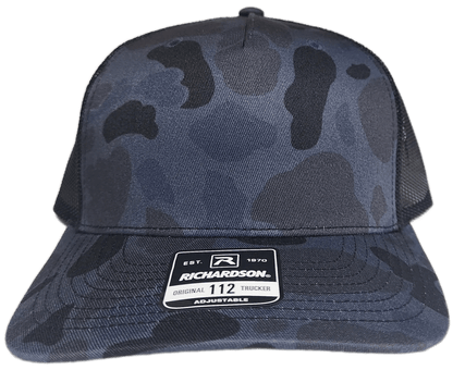 Custom Patch - Richardson 112PFP Printed Five Panel Snapback - ADMIRAL DUCK CAMO/BLACK - Smalltown Connetchin