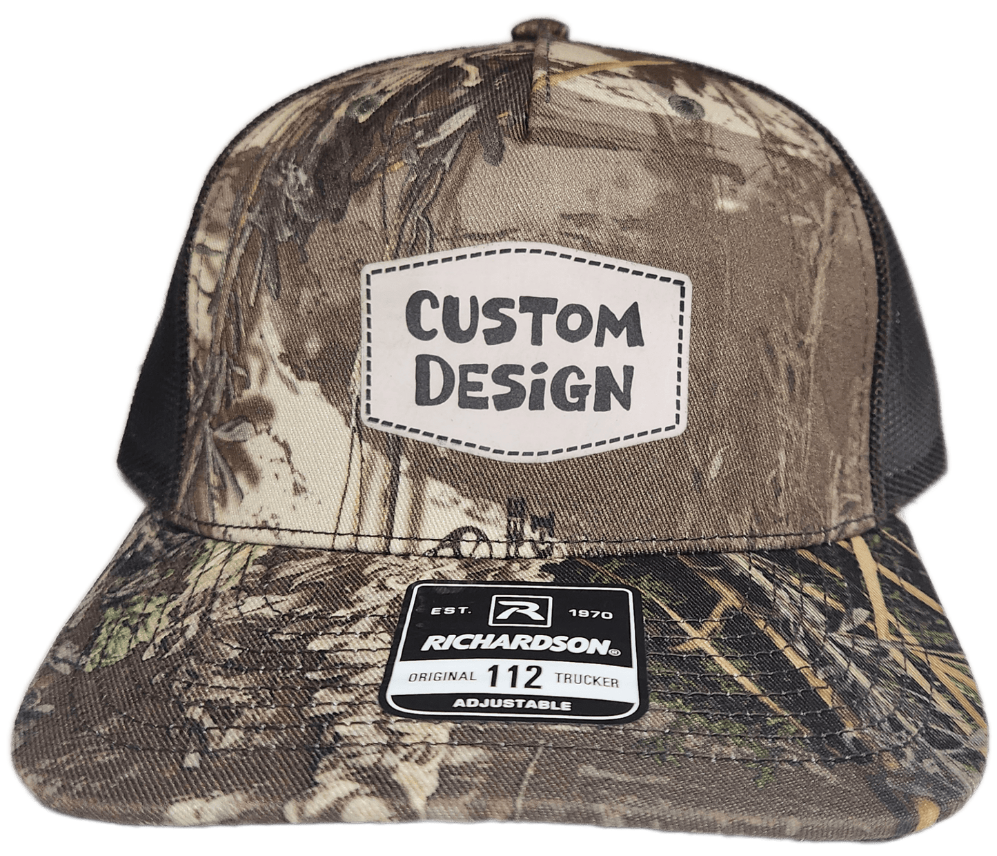 Custom Patch - Richardson 112PFP Printed Five Panel Snapback - REALTREE MAX - 1 XT/BROWN - Smalltown Connetchin