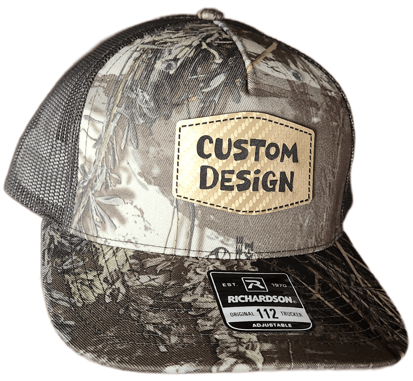 Custom Patch - Richardson 112PFP Printed Five Panel Snapback - REALTREE MAX - 1 XT/BROWN - Smalltown Connetchin