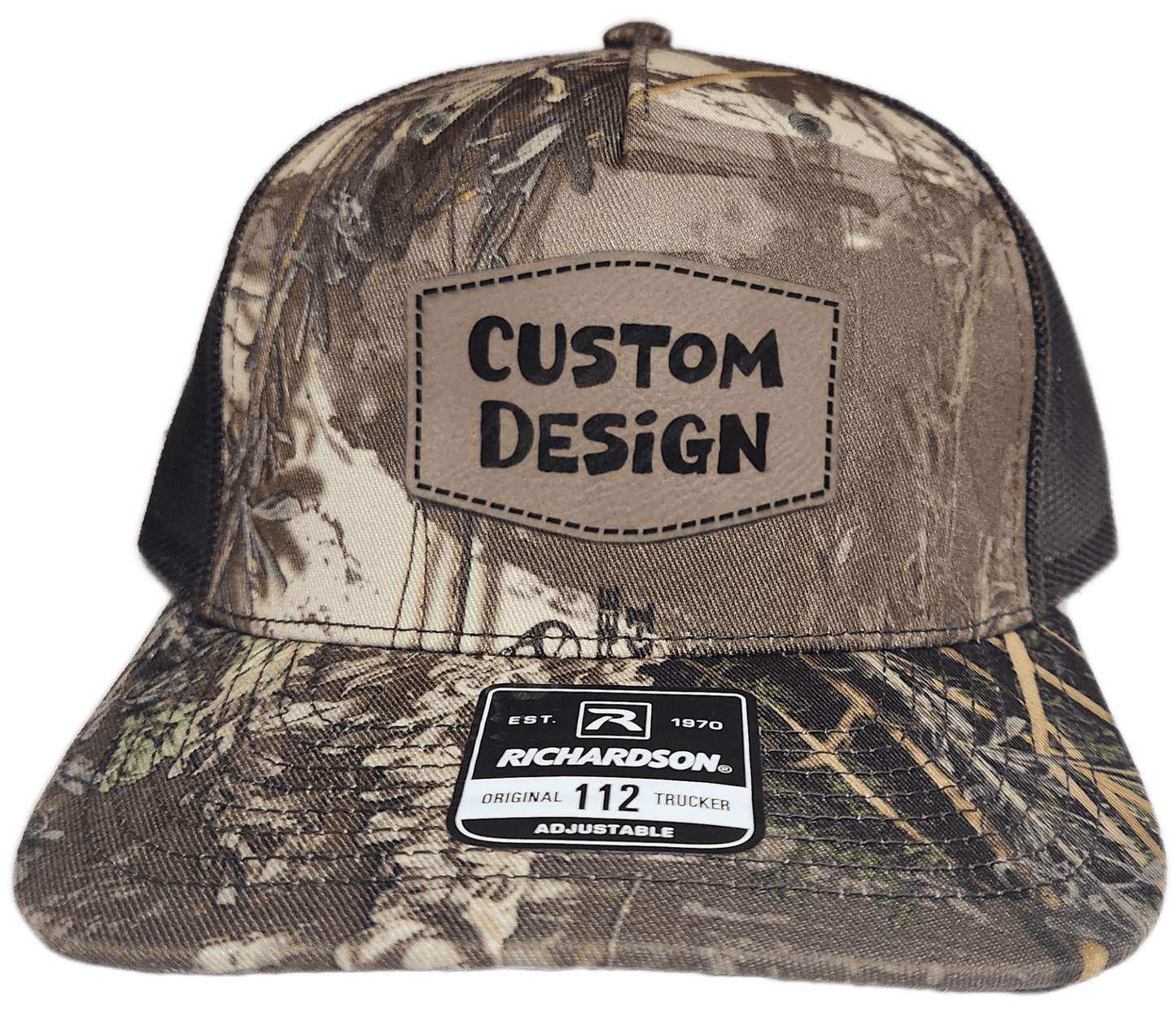 Custom Patch - Richardson 112PFP Printed Five Panel Snapback - REALTREE MAX - 1 XT/BROWN - Smalltown Connetchin