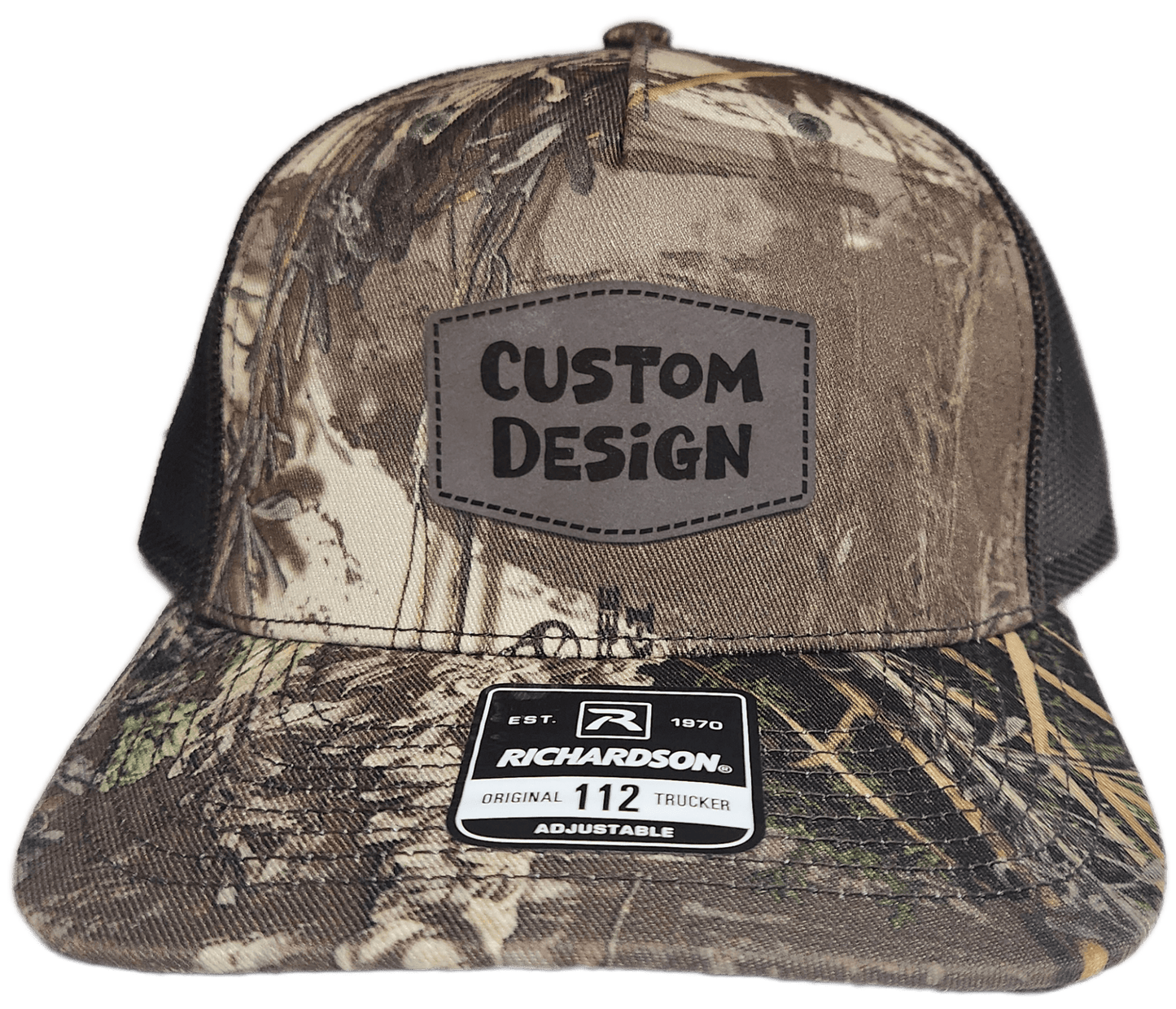 Custom Patch - Richardson 112PFP Printed Five Panel Snapback - REALTREE MAX - 1 XT/BROWN - Smalltown Connetchin