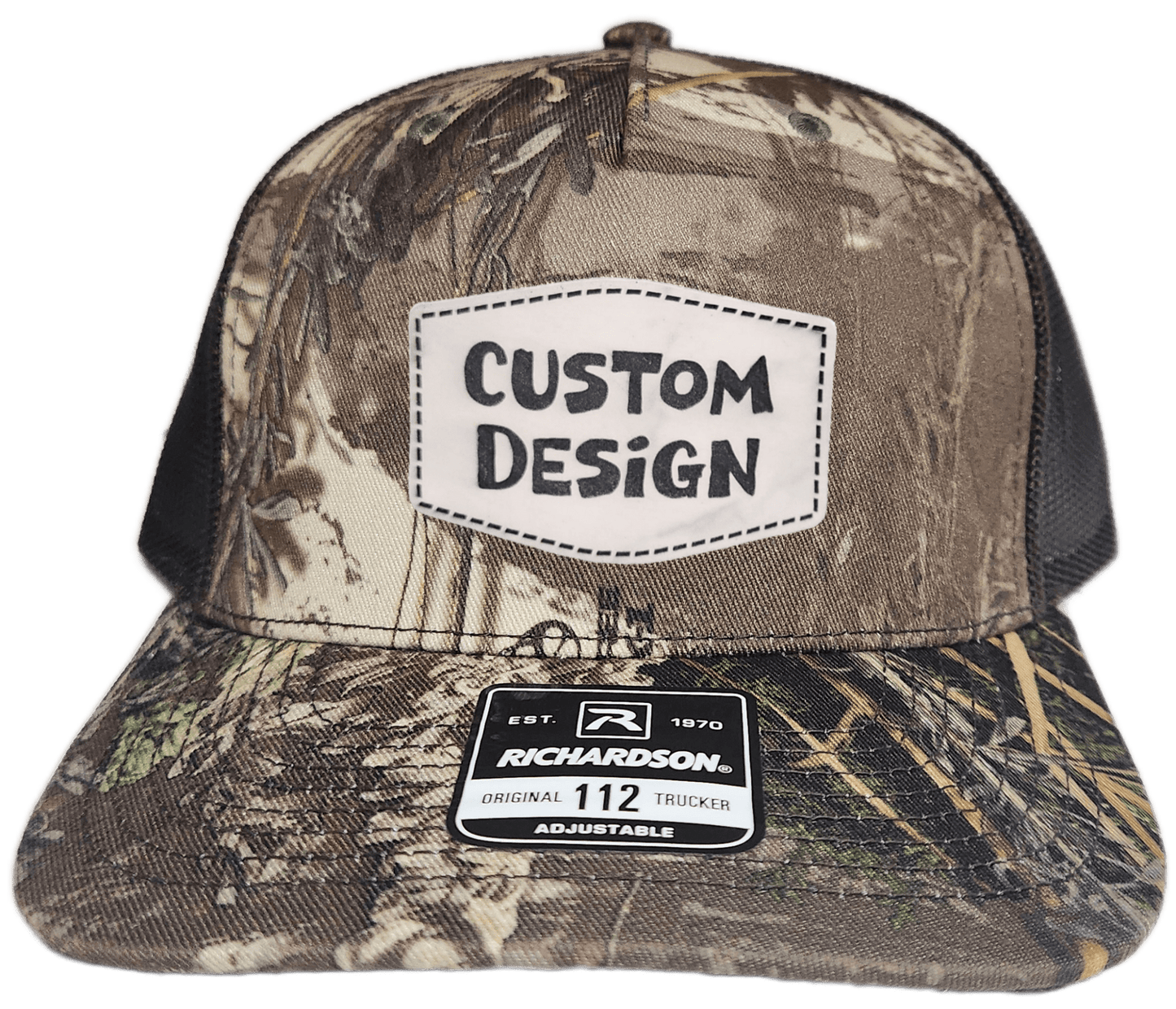 Custom Patch - Richardson 112PFP Printed Five Panel Snapback - REALTREE MAX - 1 XT/BROWN - Smalltown Connetchin