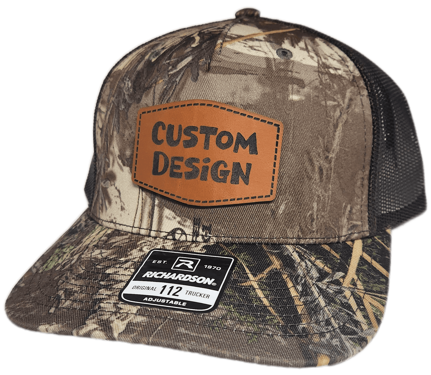 Custom Patch - Richardson 112PFP Printed Five Panel Snapback - REALTREE MAX - 1 XT/BROWN - Smalltown Connetchin