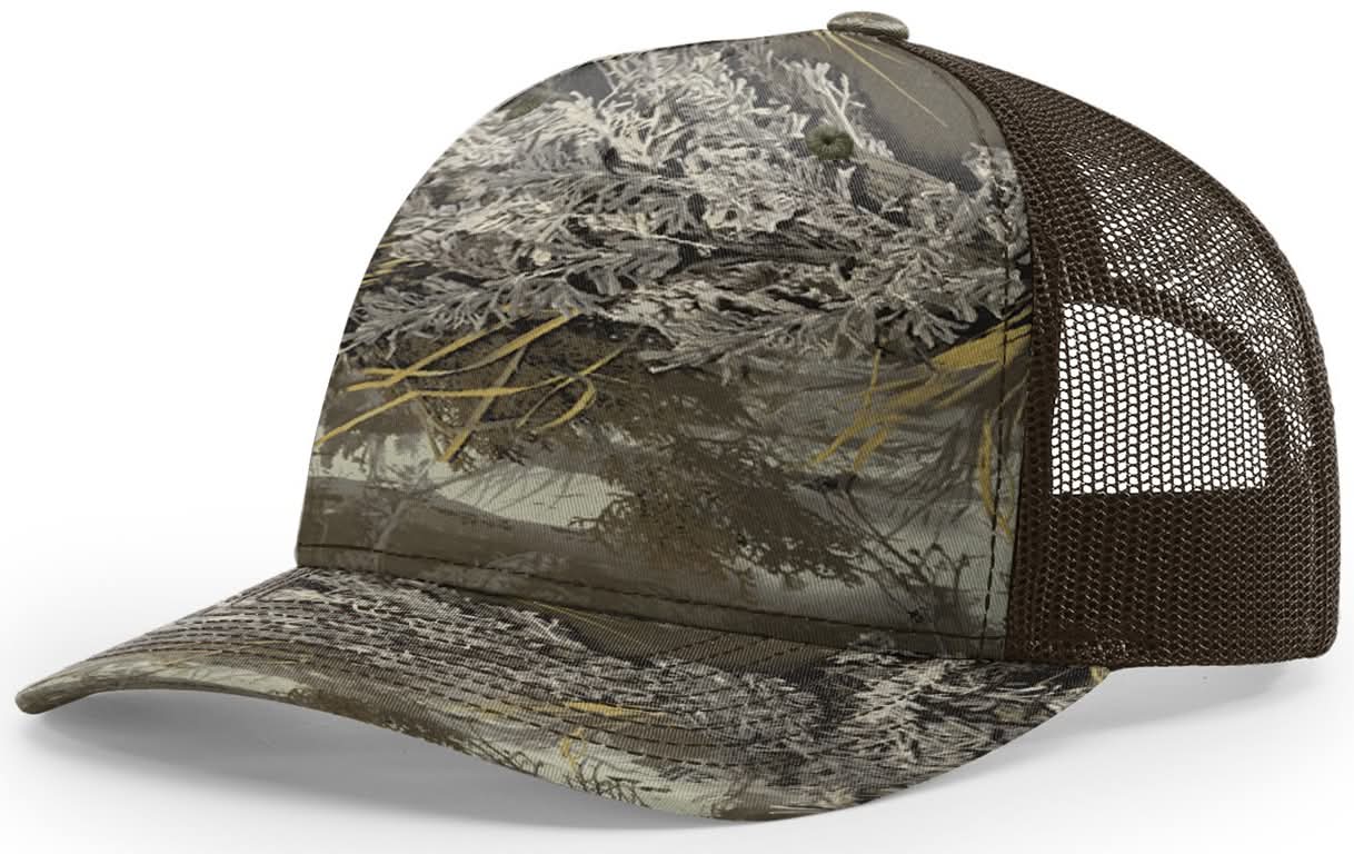 Custom Patch - Richardson 112PFP Printed Five Panel Snapback - REALTREE MAX - 1 XT/BROWN - Smalltown Connetchin