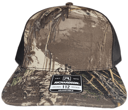 Custom Patch - Richardson 112PFP Printed Five Panel Snapback - REALTREE MAX - 1 XT/BROWN - Smalltown Connetchin