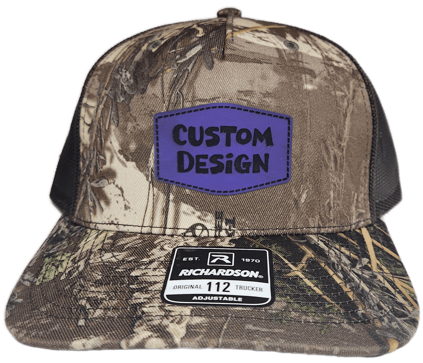 Custom Patch - Richardson 112PFP Printed Five Panel Snapback - REALTREE MAX - 1 XT/BROWN - Smalltown Connetchin