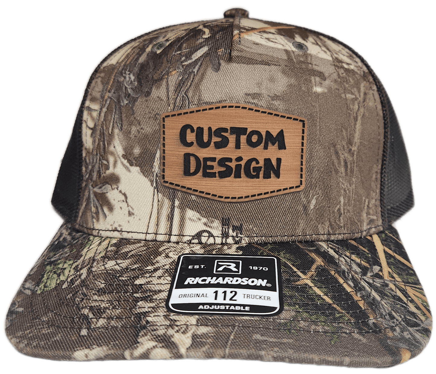 Custom Patch - Richardson 112PFP Printed Five Panel Snapback - REALTREE MAX - 1 XT/BROWN - Smalltown Connetchin