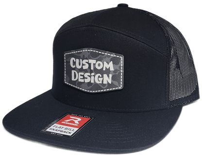 Custom Patch - Richardson 168 | 7 Panel Flat Bill Snapback Cap - BLACK - Smalltown Connetchin
