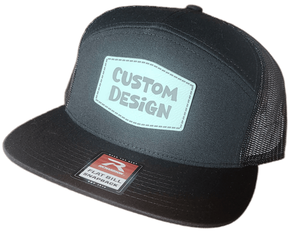 Custom Patch - Richardson 168 | 7 Panel Flat Bill Snapback Cap - BLACK - Smalltown Connetchin