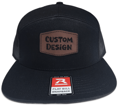 Custom Patch - Richardson 168 | 7 Panel Flat Bill Snapback Cap - BLACK - Smalltown Connetchin