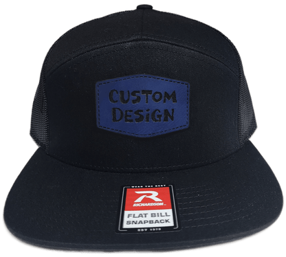 Custom Patch - Richardson 168 | 7 Panel Flat Bill Snapback Cap - BLACK - Smalltown Connetchin