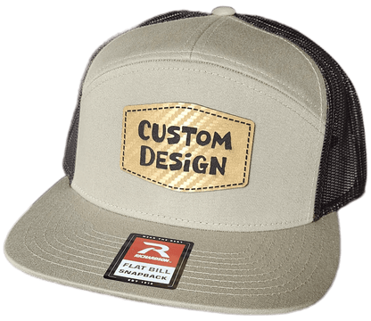 Custom Patch - Richardson 168 7 Panel Flat Bill Snapback Cap - KHAKI/BROWN - Smalltown Connetchin