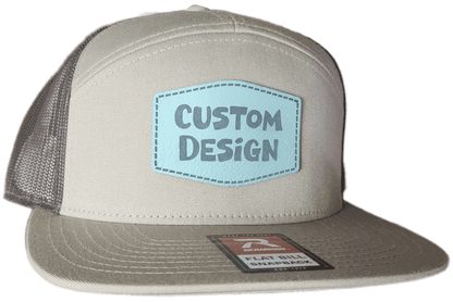 Custom Patch - Richardson 168 7 Panel Flat Bill Snapback Cap - KHAKI/BROWN - Smalltown Connetchin