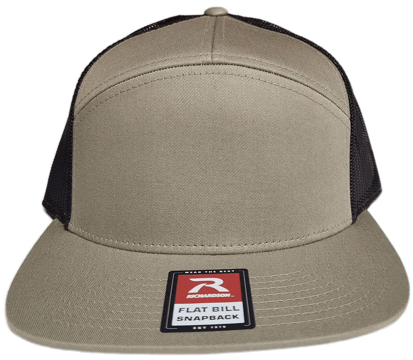 Custom Patch - Richardson 168 7 Panel Flat Bill Snapback Cap - KHAKI/BROWN - Smalltown Connetchin