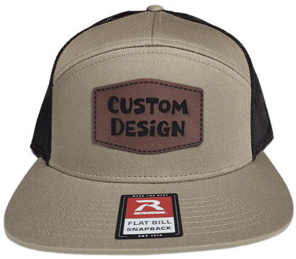 Custom Patch - Richardson 168 7 Panel Flat Bill Snapback Cap - KHAKI/BROWN - Smalltown Connetchin