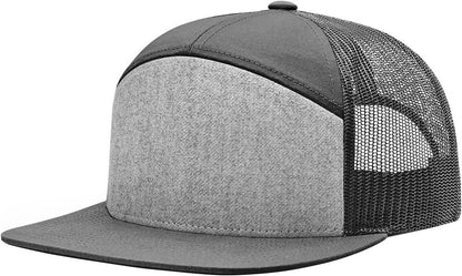 Custom Patch - Richardson 168 7 Panel Snapback Cap - HEATHER GREY/BLACK - Smalltown Connetchin