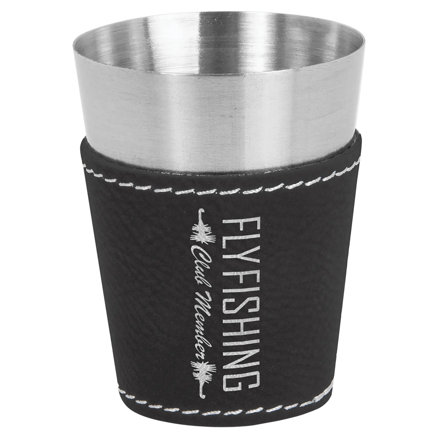Custom Shot Glass - Laser Etched Leatherette & Stainless - Steel (4 pcs) - Smalltown Connetchin
