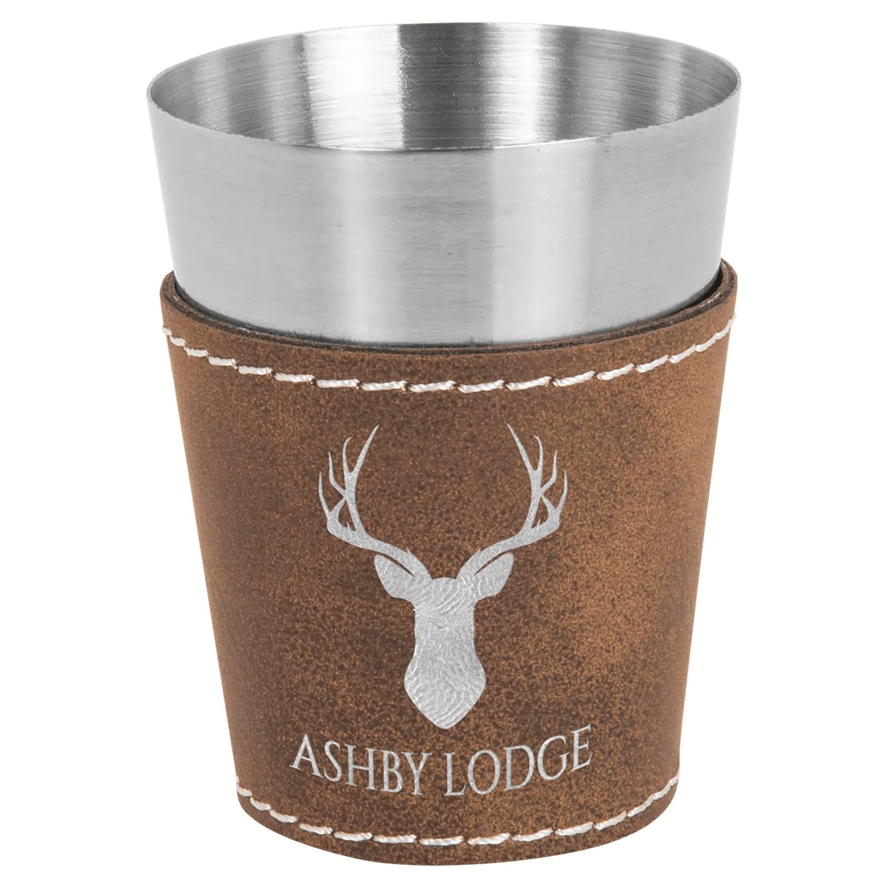 Custom Shot Glass - Laser Etched Leatherette & Stainless - Steel (4 pcs) - Smalltown Connetchin