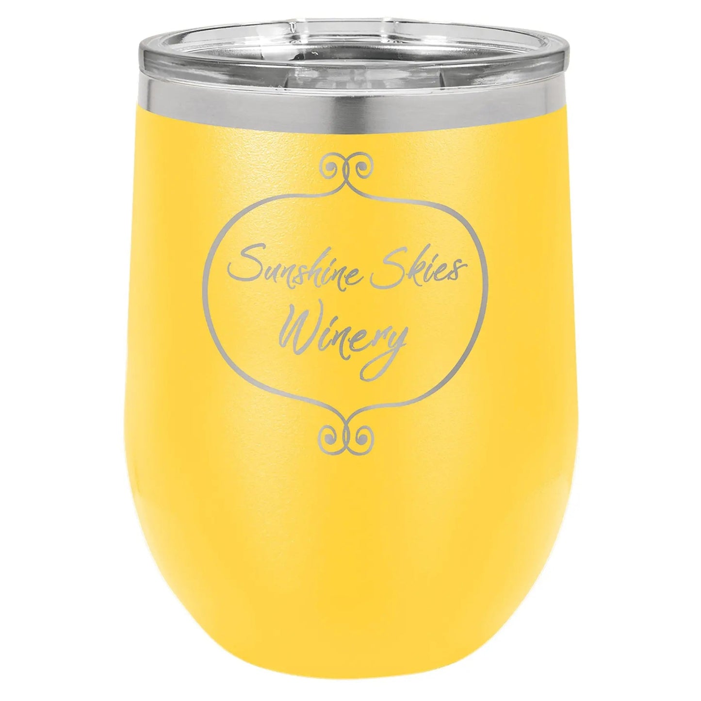 Custom Tumbler - 12 oz. Wine Stemless with Lid - Vacuum Insulated - Customized - Smalltown Connetchin