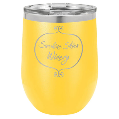 Custom Tumbler - 12 oz. Wine Stemless with Lid - Vacuum Insulated - Customized - Smalltown Connetchin