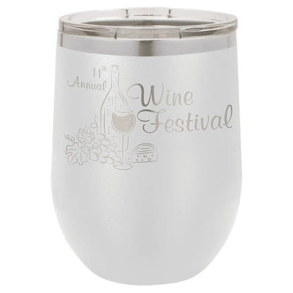 Custom Tumbler - 12 oz. Wine Stemless with Lid - Vacuum Insulated - Customized - Smalltown Connetchin