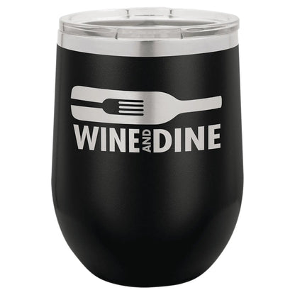Custom Tumbler - 12 oz. Wine Stemless with Lid - Vacuum Insulated - Customized - Smalltown Connetchin