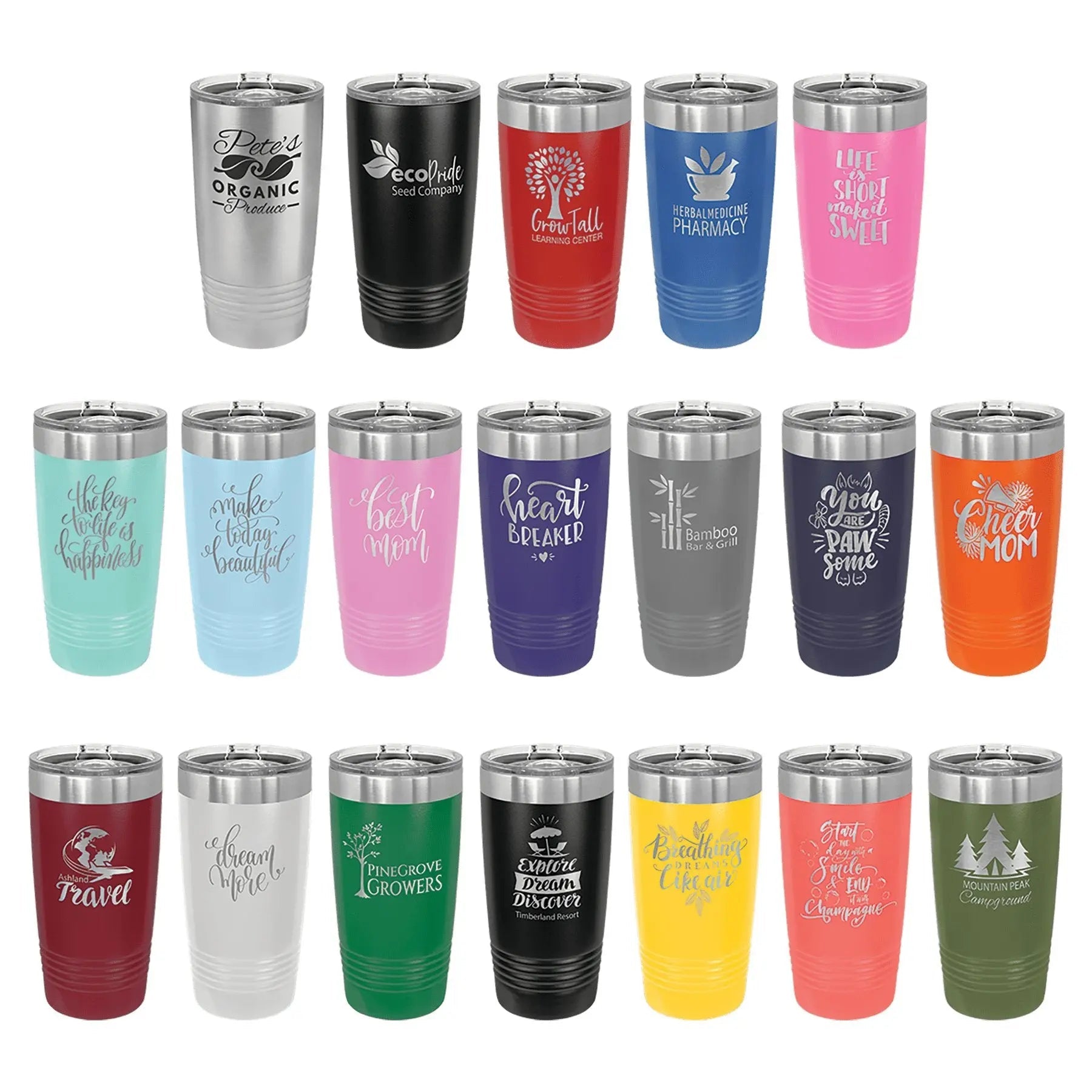 Custom Tumbler - 20 oz. Insulated Ringneck with Slider Lid - Smalltown Connetchin