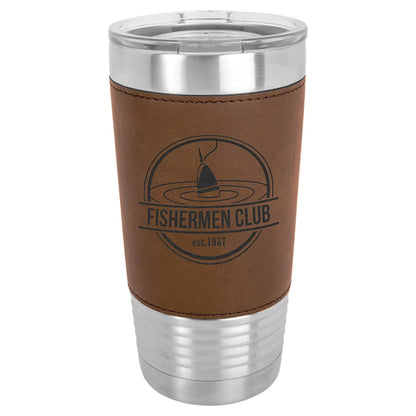 Custom Tumbler - 20 oz. Leatherette Wrapped Mug - Smalltown Connetchin