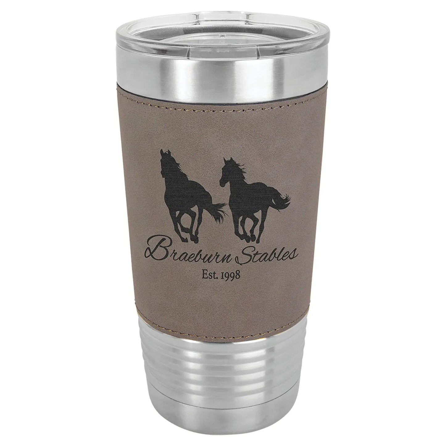 Custom Tumbler - 20 oz. Leatherette Wrapped Mug - Smalltown Connetchin