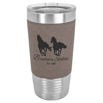 Custom Tumbler - 20 oz. Leatherette Wrapped Mug - Smalltown Connetchin