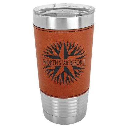 Custom Tumbler - 20 oz. Leatherette Wrapped Mug - Smalltown Connetchin