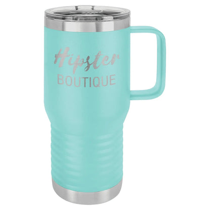 Custom Tumbler - 20 oz. Travel Mug with Handle - Customized - Smalltown Connetchin
