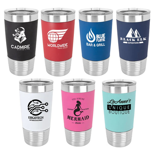 Custom Tumbler - 20oz with Silicone Grip and Clear Lid - Smalltown Connetchin