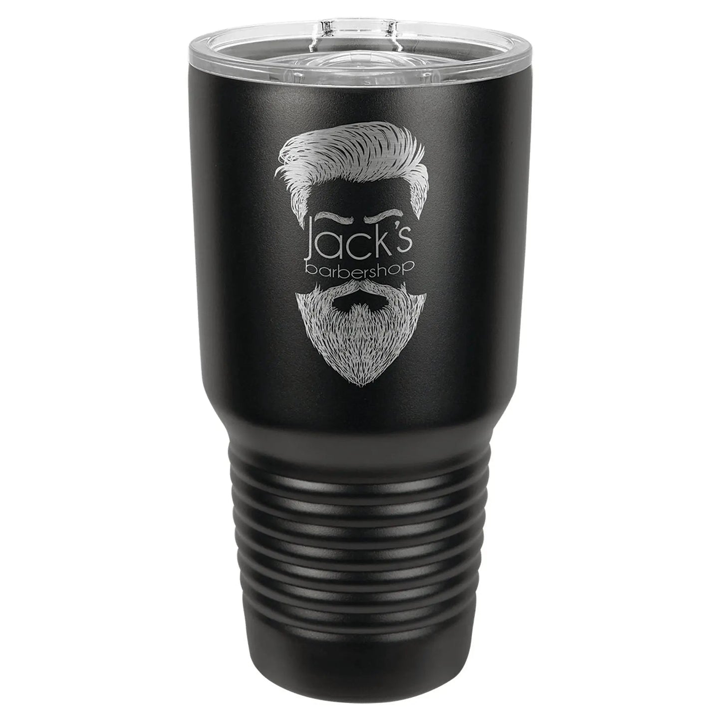 Custom Tumbler - 30 oz. Full Black Insulated Ringneck Tumbler with Slider Lid - Smalltown Connetchin