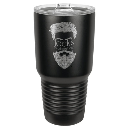 Custom Tumbler - 30 oz. Full Black Insulated Ringneck Tumbler with Slider Lid - Smalltown Connetchin