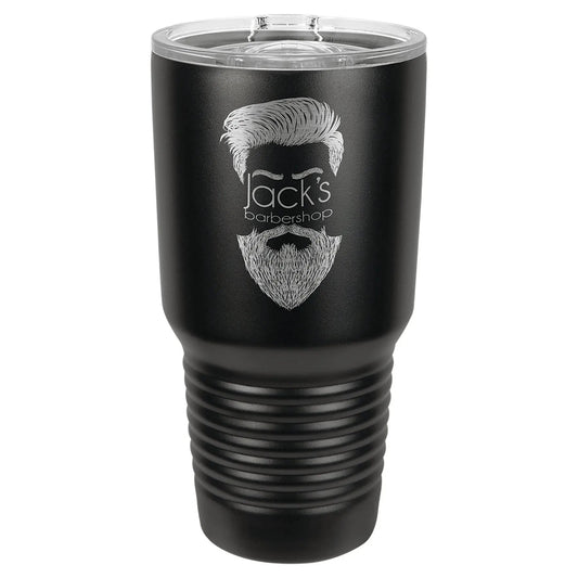Custom Tumbler - 30 oz. Full Black Insulated Ringneck Tumbler with Slider Lid - Smalltown Connetchin