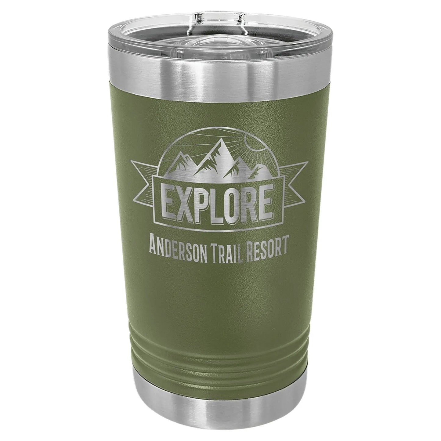 Custom Tumbler - Etched 16 oz. Pint with Slider Lid - Smalltown Connetchin