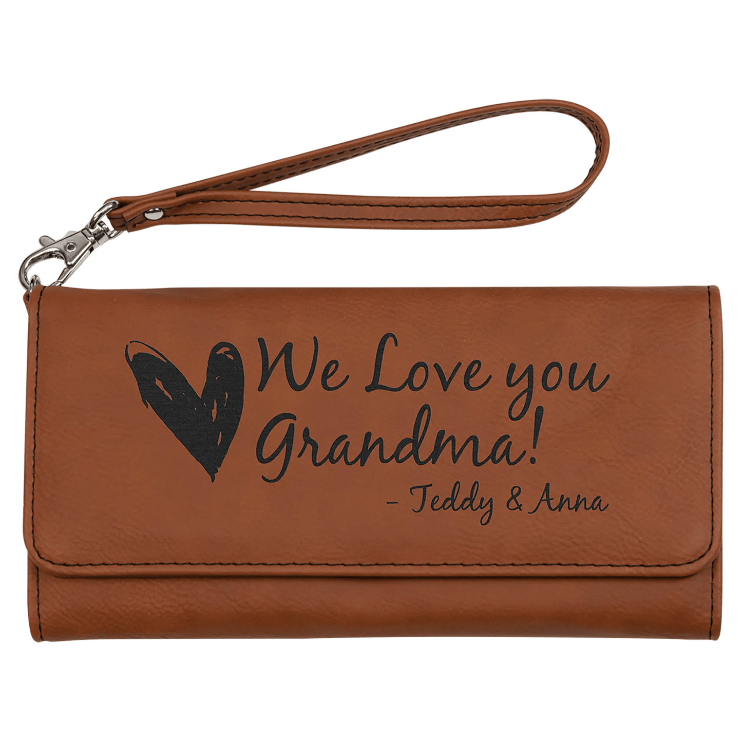 Custom Wallet with Strap - Etched Leatherette - Smalltown Connetchin