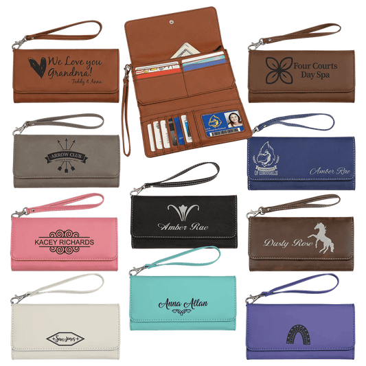 Custom Wallet with Strap - Etched Leatherette - Smalltown Connetchin