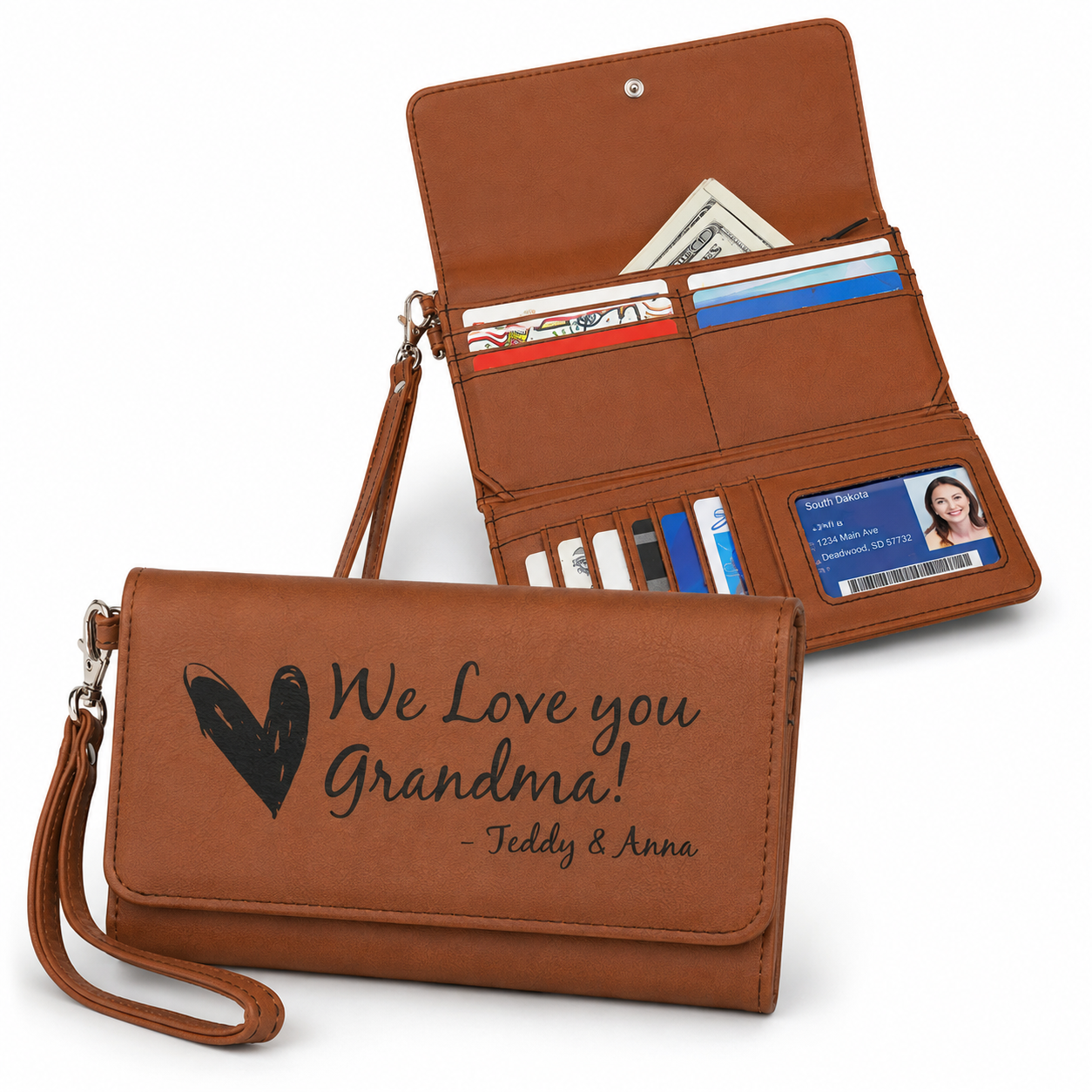 Custom Wallet with Strap - Etched Leatherette | NEW Creekside Series