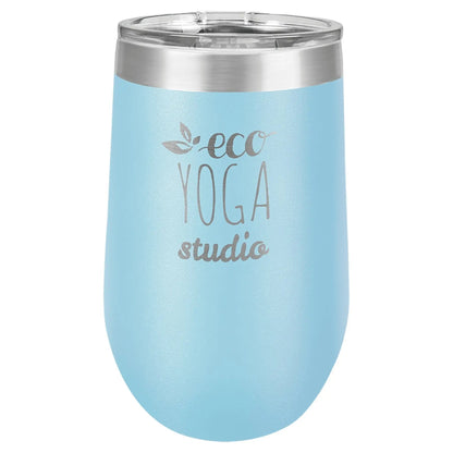 Custom Wine Tumbler - Etched Stemless 16 oz. Vacuum Insulated - Smalltown Connetchin