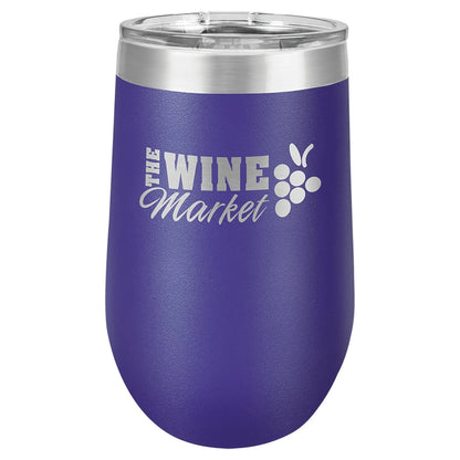 Custom Wine Tumbler - Etched Stemless 16 oz. Vacuum Insulated - Smalltown Connetchin