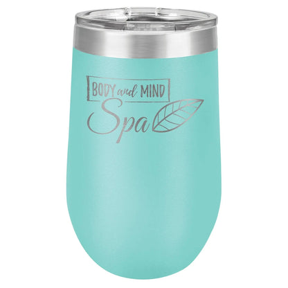 Custom Wine Tumbler - Etched Stemless 16 oz. Vacuum Insulated - Smalltown Connetchin